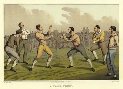 Una pelea de premios (cromolitografía) de Henry Thomas Alken